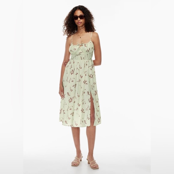 Aritzia Wilfred Midi Genoa Dress in Pastel Sage Green - Picture 1 of 7